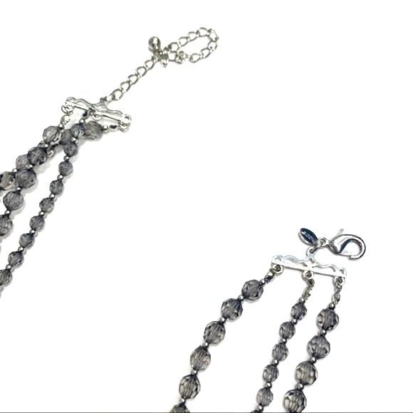 CHICO’S MULTI STRAND BEADED LONG NECKLACE GRAY - Picture 6 of 7